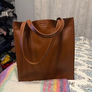Banana Republic Brown Leather Tote Bag Laptop Bag Cinnamon